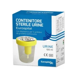 Eurospital Contenitore sterile per le urine - Dispositivo per il prelievo sottovuoto, 120 ml