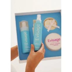 Evisage Cofanetto Detersione - Kit per struccare, detergere e idratare il viso, 5 pezzi