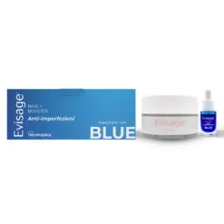 Evisage Maschera Viso Blue - Kit maschera e booster anti-imperfezioni, 100 ml, 5 ml e pennellino