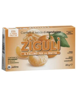 Falqui Ziguli caramelle al mandarino - Palline al succo senza glutine e conservanti, 22 g