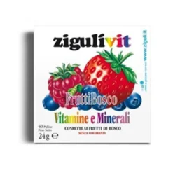 Falqui Zigulìvit - Integratore multivitaminico per le carenze, caramelle frutti di bosco 24 g