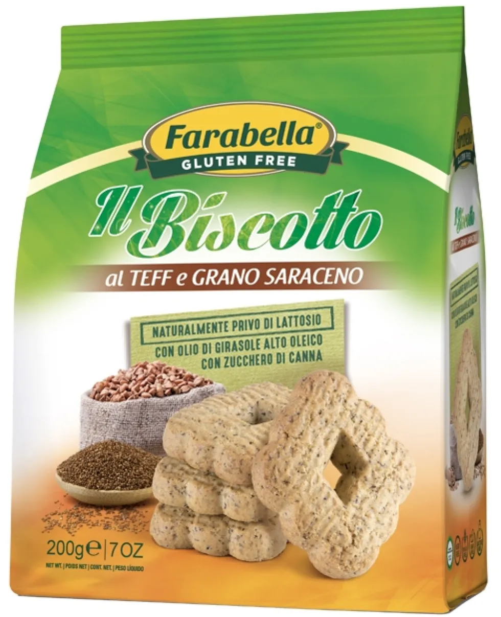 Farabella Il Biscotto al Teff e Grano Saraceno Senza Glutine, 200g