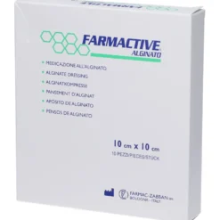 Farmac-Zabban Farmactive Alginato - Medicazione in alginato calcico, 10 pezzi da 10x10 cm
