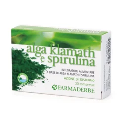 Farmaderbe Alga Klamath e Spirulina - Integratore alimentare con effetto tonificante, 30 compresse