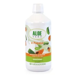 Farmaderbe Aloe Vera Succo con Papaya - Integratore depurativo per la digestione, 1 litro