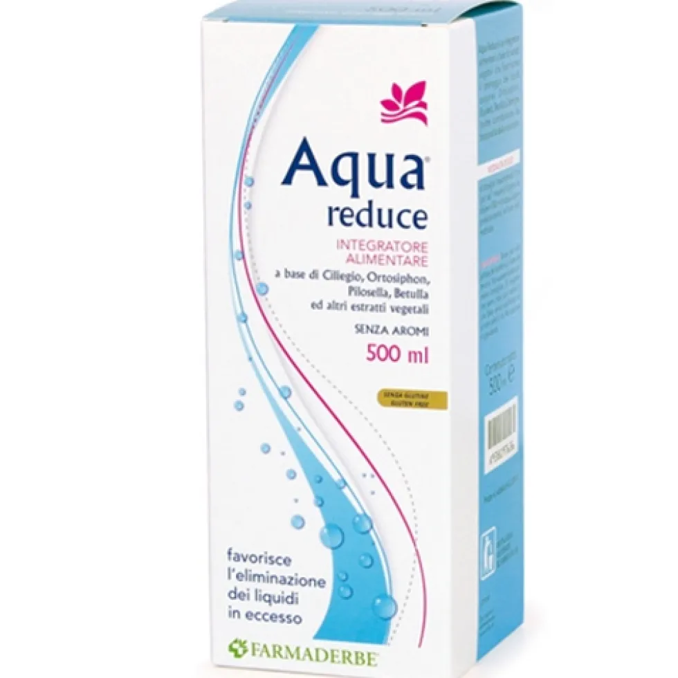 Farmaderbe Aqua Reduce - Integratore alimentare per il drenaggio dei liquidi in eccesso, 500 ml