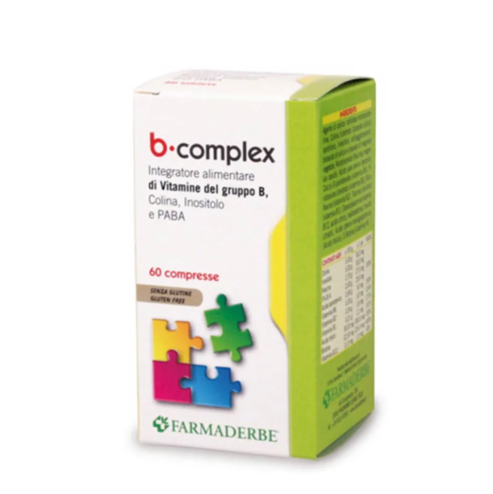 Farmaderbe B Complex Integratore Alimentare, 60 Compresse