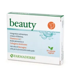 Farmaderbe Beauty - Integratore alimentare anti-età per la pelle, 30 capsule vegetali