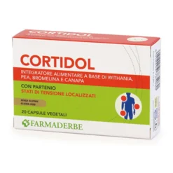 Farmaderbe Cortidol - Integratore per gli stati di tensione localizzati, 20 capsule vegetali