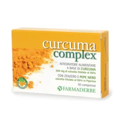 Farmaderbe Curcuma Complex - Integratore per la funzionalità epatica e articolare, 30 compresse