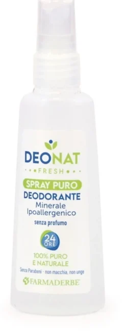 Farmaderbe Deonat Fresh Spray Puro 100% Deodorante Senza Profumo, 100ml