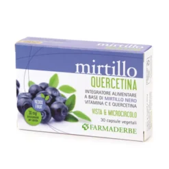 Farmaderbe Mirtillo Quercetina - Integratore per il microcircolo e la vista, 30 capsule