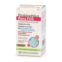 Farmaderbe Probiophilus Flora FOS Integratore Alimentare per l'Intestino, 30 compresse