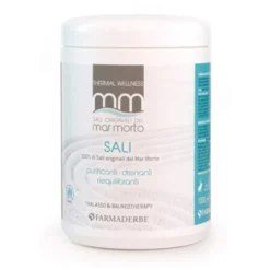 Farmaderbe Sali Originali del Mar Morto - Sali da bagno purificanti e drenanti, barattolo da 1 kg