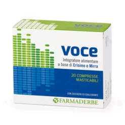 Farmaderbe Voce - Integratore alimentare per il benessere di naso e gola, 20 compresse masticabili