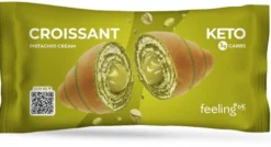 Feeling Ok Croissant al pistacchio - Cornetto proteico a ridotto apporto di carboidrati, 50 g