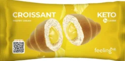 Feeling Ok Croissant con crema pasticcera - Cornetto proteico per la dieta chetogenica, 50 g
