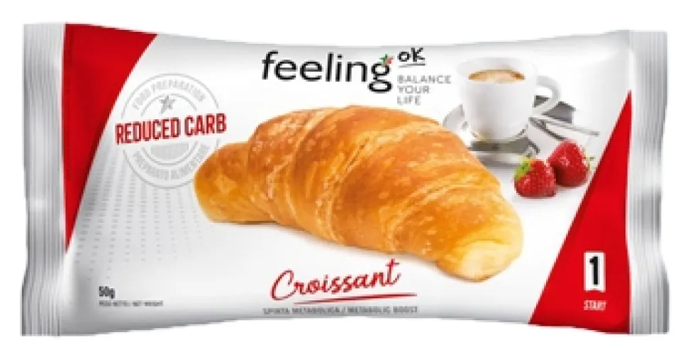 Feeling Ok Croissant Start Cornetto Vuoto a Ridotto Tasso di Carboidrati, 50g