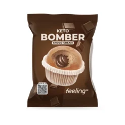 Feeling Ok Keto Bomber Muffin ripieni alla crema di cioccolato Snack proteico per la dieta chetogenica, 50 g