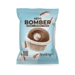 FeelingOk Keto Bomber Muffin al cacao ripieni alla crema di cocco Snack proteico per la dieta chetogenica, 50 g