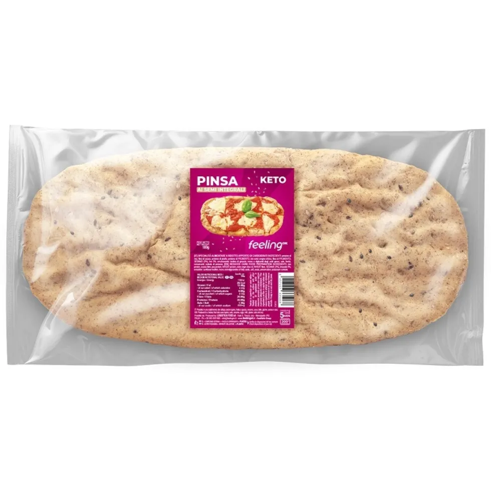 Feeling Ok Pinsa ai semi interi Base precotta proteica per la dieta chetogenica, 180 g