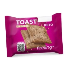Feeling OK Toast oil seeds fette biscottate con semi oleosi per la dieta chetogenica, 20 g
