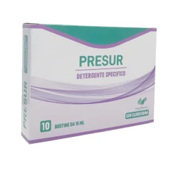 Fera Pharma Presur - Detergente con clorexidina per l'igiene intima e cutanea, 10 bustine da 15 ml