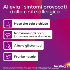 Fexallegra 120 mg - Antistaminico per la rinite allergica, 10 compresse