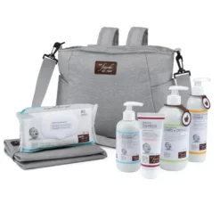 Fiocchi di Riso Cofanetto Borsa Fasciatoio - Kit per l'igiene del neonato, 5 prodotti e accessori