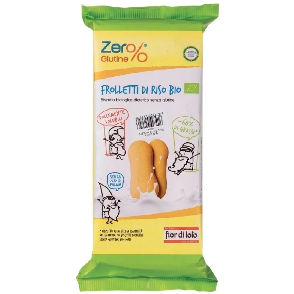 Fior di Loto Frolletti Riso Bio Zero% Glutine - Frollini per la colazione, 120g