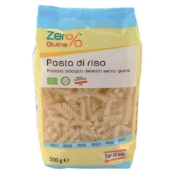 Fior di Loto Fusilli di riso Zer% Glutine - Pasta di riso biologica per celiaci, 500 g