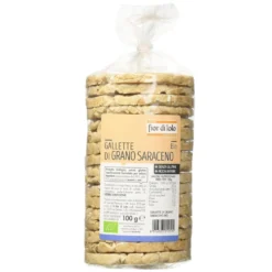 Fior di Loto Gallette di grano saraceno bio - Sostituto del pane senza glutine per i pasti, 100 g