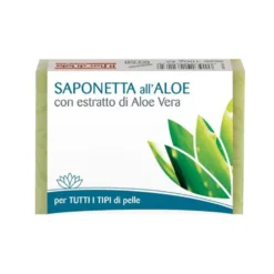 Fior di Loto Saponetta Biologica all'Aloe Vera - Saponetta detergente per pelli sensibili, 100 g