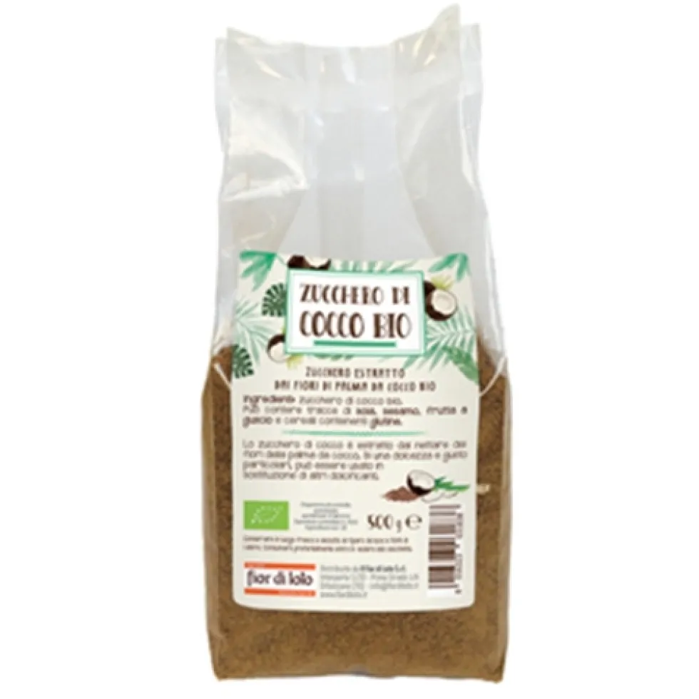 Fior di Loto Zucchero di cocco bio - Dolcificante naturale per alimenti e bevande, 500 g