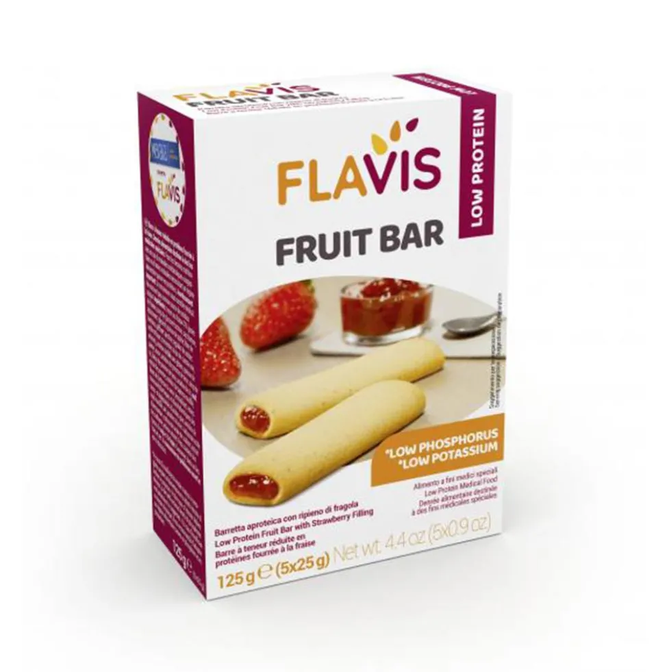Flavis Fruit Bar Barretta Aproteica con Fragola, 125g