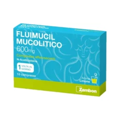 Fluimucil Mucolitico 600mg N-Acetilcisteina Aroma Limone Affezioni Respiratorie con Ipersecrezione, 10 Compresse