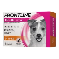 Frontline Tri Act - Soluzione Spot On Insetticida Acaricida Cane 5-10Kg, 3 Pezzi