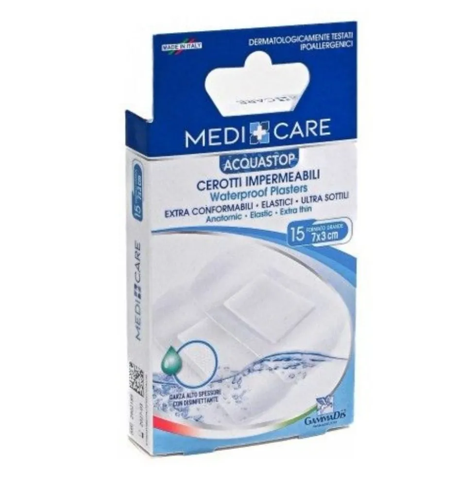 Gammadis Farmaceutici Medicare - Acquastop Cerotti Impermeabili Grandi Misura 3 x 7 cm, 15 Pezzi