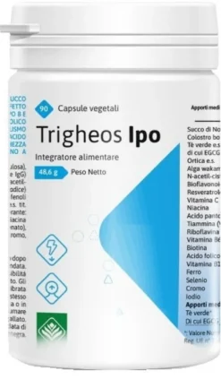 Gheos Trigheos Ipo Integratore alimentare per il colesterolo e la stanchezza, 90 capsule