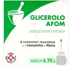 Glicerolo Afom Adulti 6,75 G Soluzione Rettale 6 Contenitori Monodose Con Camomilla E Malva