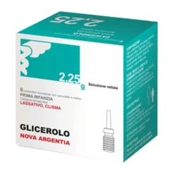 Glicerolo Na Prima Infanzia 2,25g Soluzione Rettale con Camomilla e Malva Lassativo, 6 Contenitori Monodose
