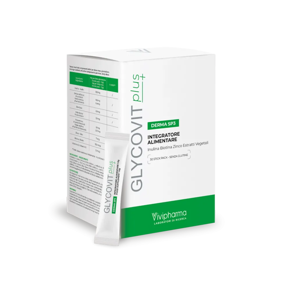 Glycovit Plus Derma SP3 - Integratore depurativo per il benessere di pelle e capelli, 30 stick