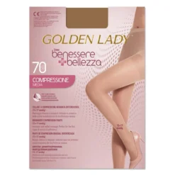Golden Lady Benessere & Bellezza - Collant 70 denari dorè 3M a compressione graduata, 1 paio