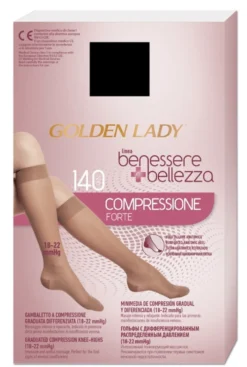 Golden Lady Gambaletto 140 denari nero XL - Gambaletto a compressione per la circolazione, 1 pezzo
