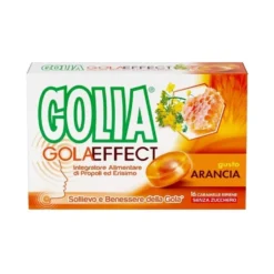Golia Gola Effect Integratore Alimentare per la gola Arancia, 16 caramelle