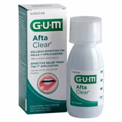GUM AftaClear Collutorio contro Afte e Ulcere della Bocca anche Multiple, 120ml