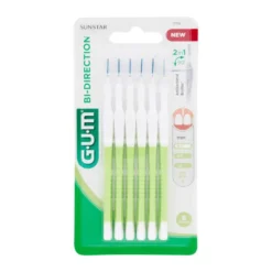 Gum Bi-Direction - Scovolino interdentale da 0,7 mm per la rimozione della placca, 6 pezzi