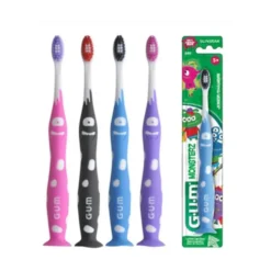 Gum Junior Monsterz - Spazzolino morbido per bambini 7-9 anni ad azione antiplacca, 1 pezzo