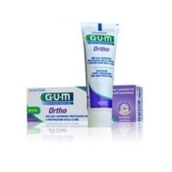 Gum Ortho Gel dentifricio ortodontico per prevenire la carie e proteggere le gengive, 75 ml