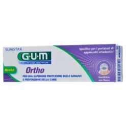 Gum Ortho Gel dentifricio ortodontico per prevenire la carie e proteggere le gengive, 75 ml
